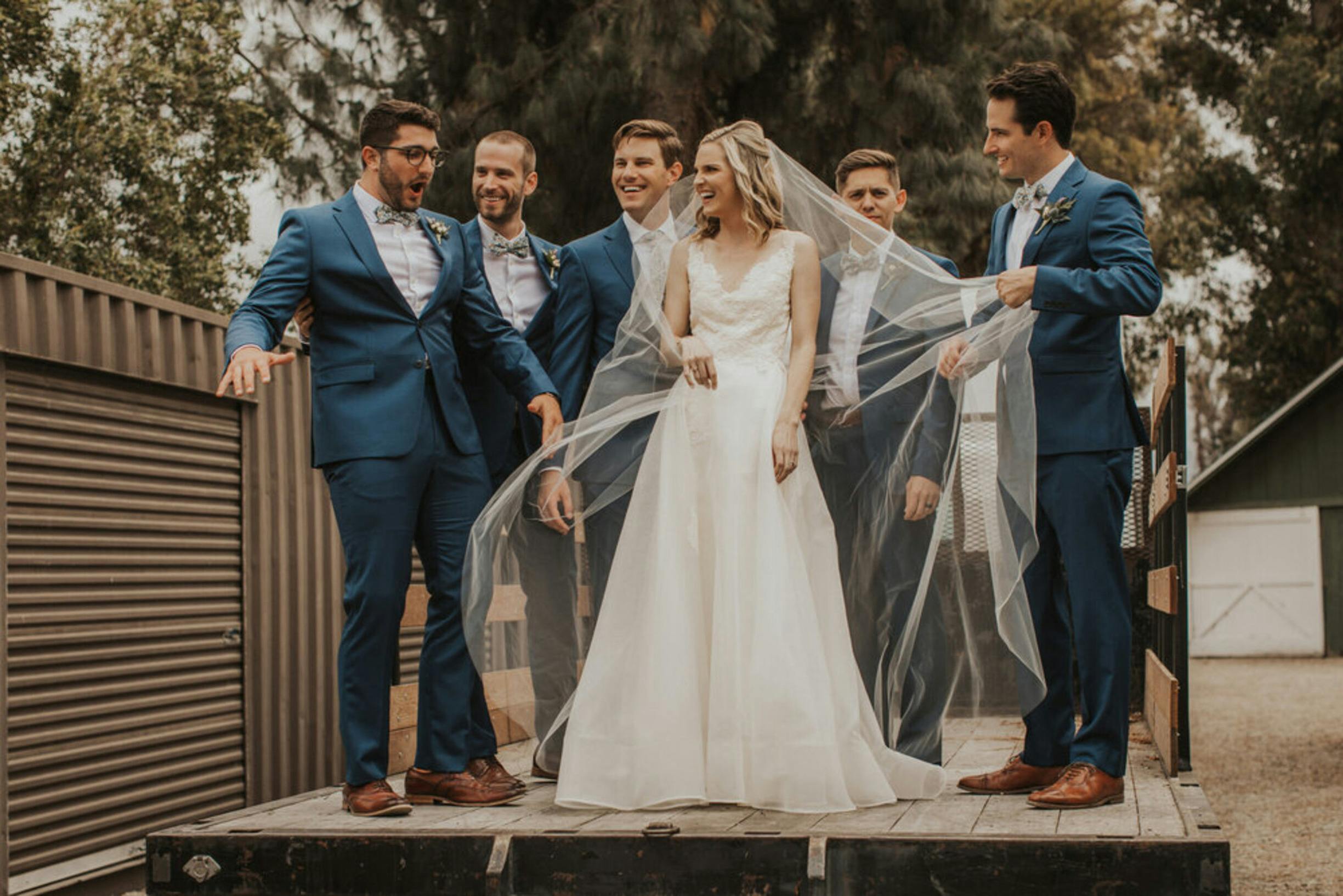 Cinematic wedding video still with natural light and forest backdrop